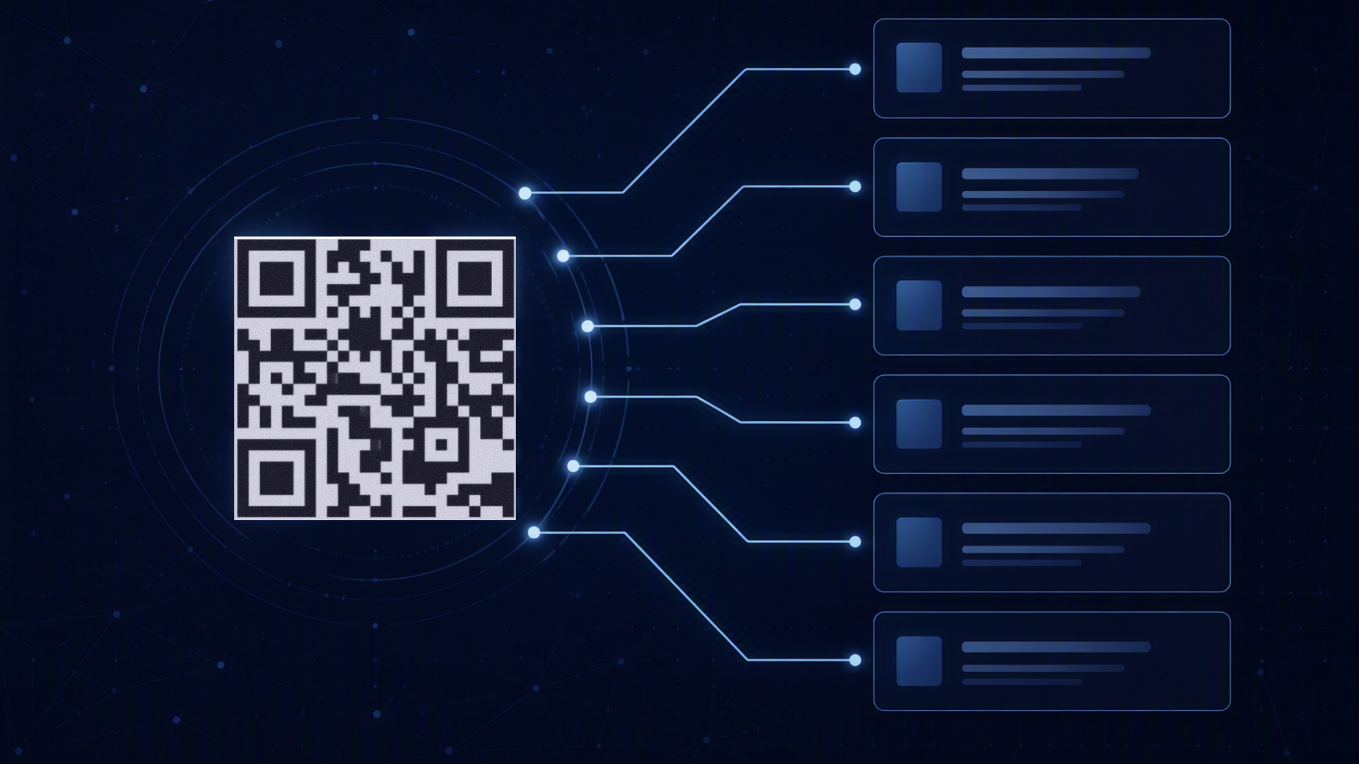 Diagram showing how a single GS1 Digital Link QR code unpacks into multiple structured data fields, illustrating the "one code, many fields" concept for SAP integration.